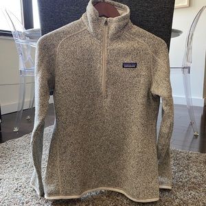 Patagonia Better Sweater 1/4 Zip Heather Oatmeal Fleece Sweater in Pelican